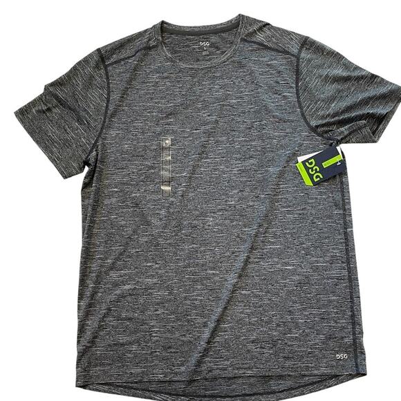 DSG Black / Gray Athletic Training Crew Neck Short Sleeve T-Shirt Large NWT - Picture 1 of 6